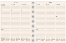 letter size wiro desk calendar refill on ivory paper